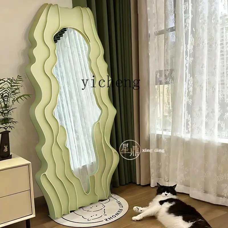 ZC full-body mirror wall-mounted irregular floor-to-ceiling full-length mirror home living room bedroom decorative mirror