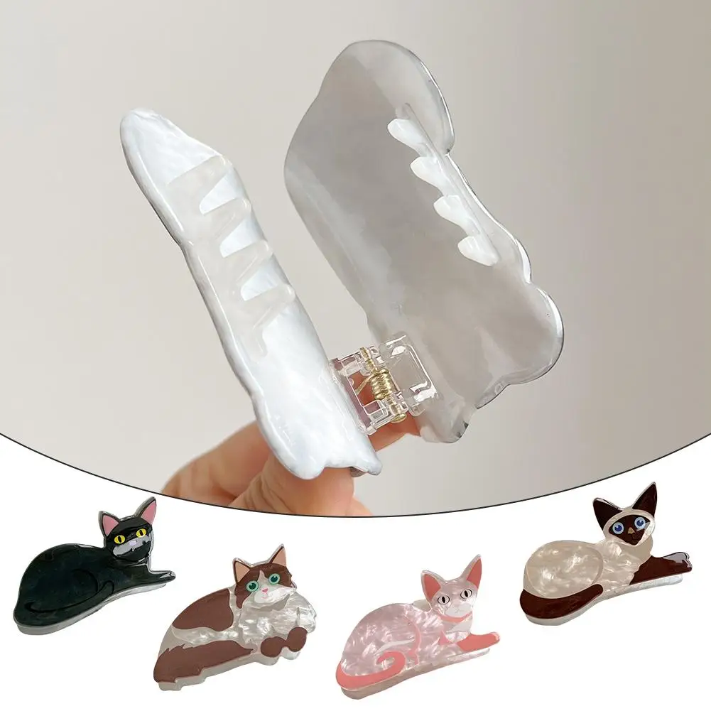 Pinza para el pelo de gato, pasador a la moda para gatito, cachorro, pinzas para el pelo, parte posterior de la cabeza, pinza para el pelo mediana, accesorio para el cabello, Clip de tiburón