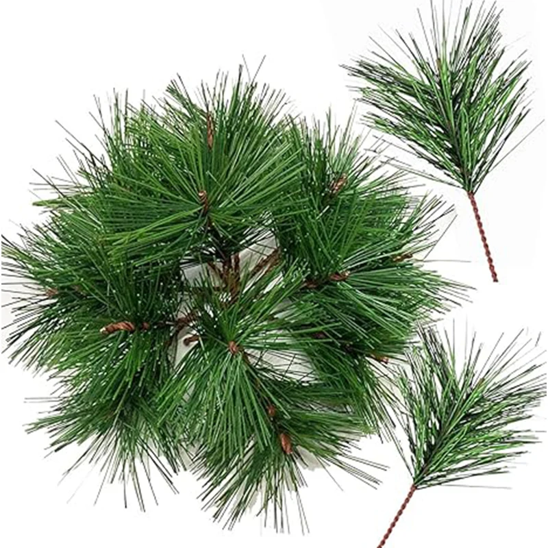 5/10 Stück künstliche Tannennadel, 11 cm, Zweig, grüne Pflanze, Tannennadel für DIY, Weihnachten, Thanksgiving, Hochzeit, Hausgarten, Dekoration – Detail 10