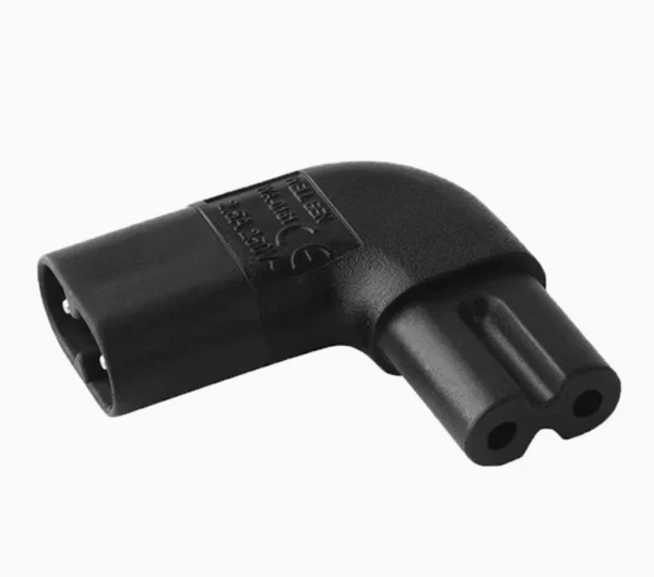 Figure 8 IEC 320 IEC320 iec C7 to C8 90 Degree Left & Right Angled AC Power 3 in 1 Adapter Male Female Extension connector
