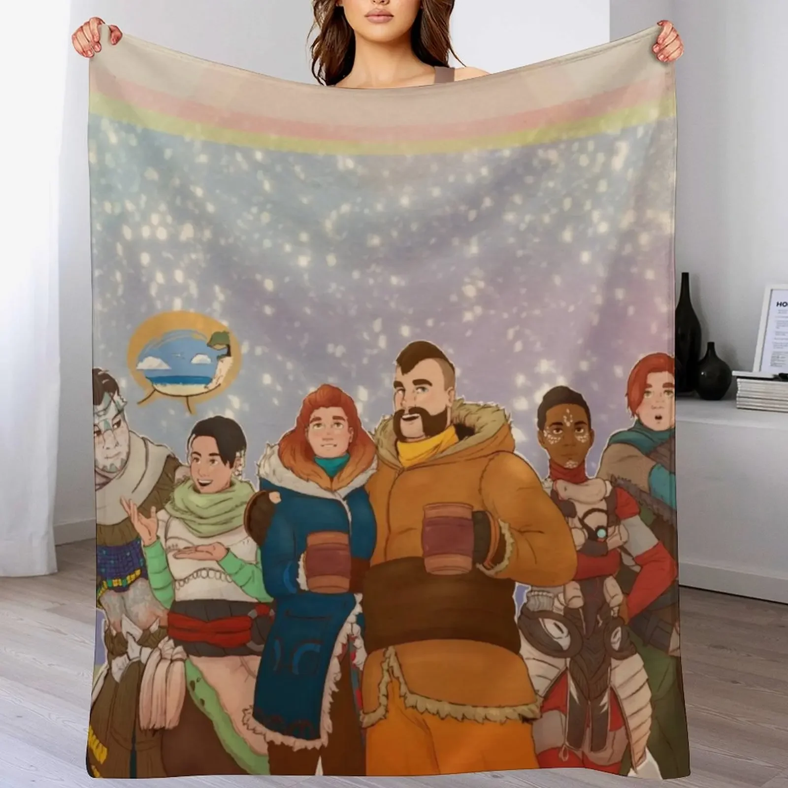 New Year's Horizon Throw Blanket Warm Accent Blanket for Living Room Decoration