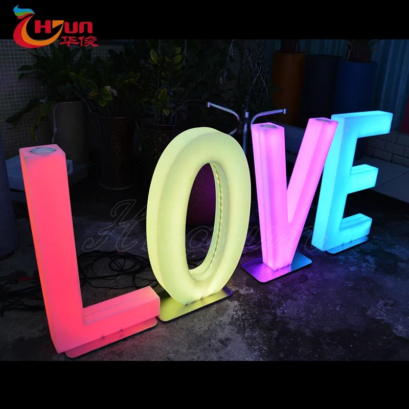 Advertising lamp outdoor sign decorative letters plastic color change led neon letter lights