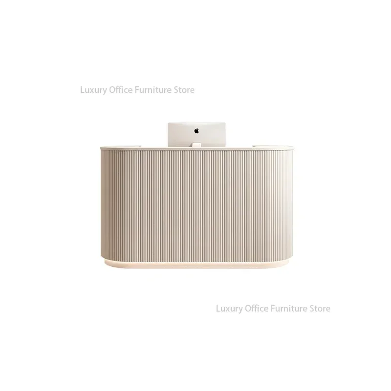 متجر ملابس ماكينة تسجيل المدفوعات النقدية الفاخرة، صالونات التجميل التجارية الصغيرة، بار فاخر، بسيط وحديث، قوس دائري، أثاث مكتب الاستقبال #5