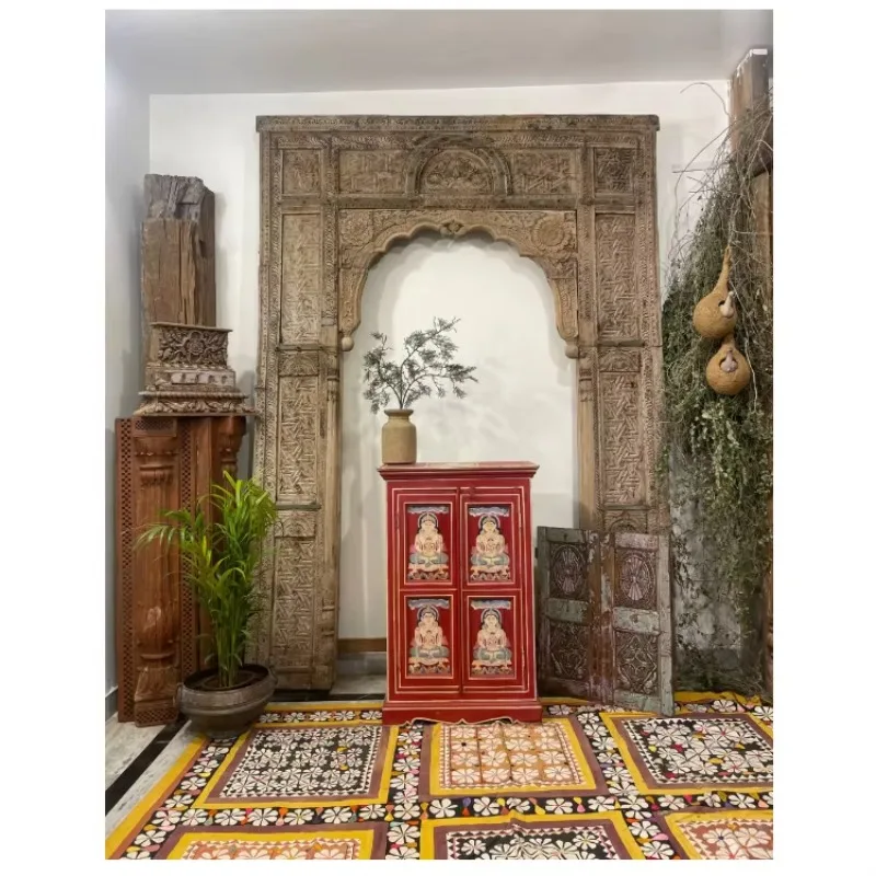 

Wooden hand-painted glass sideboards, filing cabinet furniture