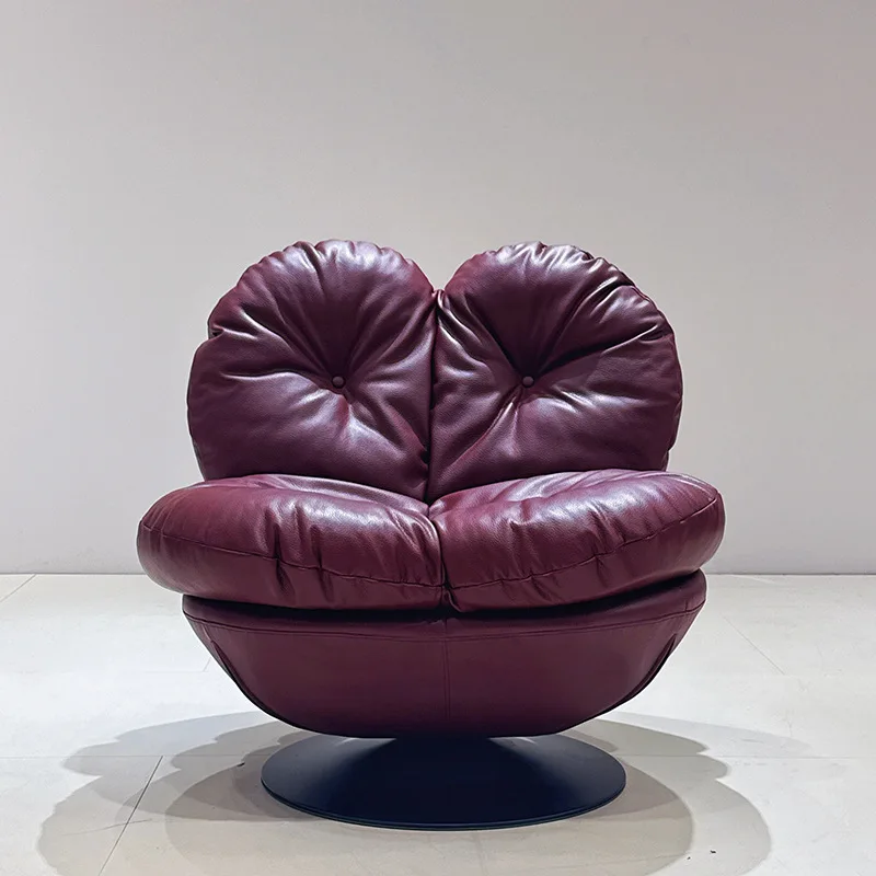 Italian single sofa chair cross-border retro rotating eggshell chair living room balcony comfortable leisure chair sofa single