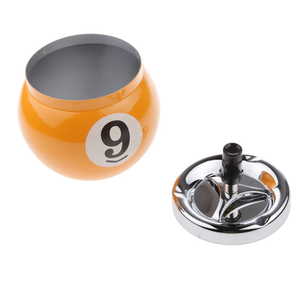 

Collectable Gift Aluminum Pool Billiard Ball Ashtray No Base Yellow 9
