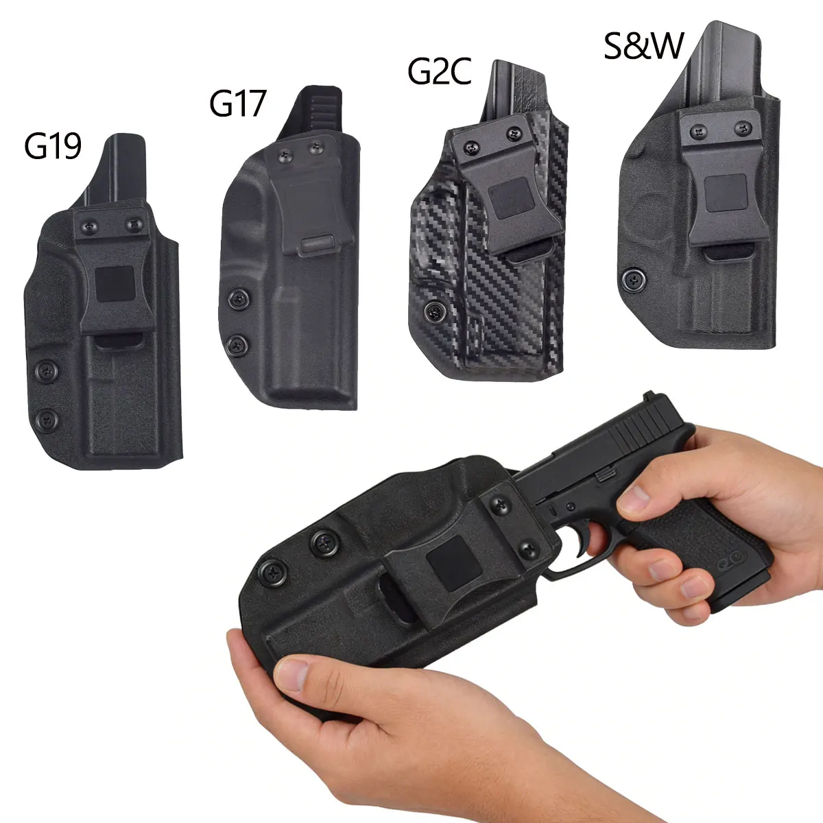 

Тактическая кобура IWB для скрытого ношения внутри пояса, для пистолетов Glock 17/19/26/43, охотничий чехол-кобура на ремень
