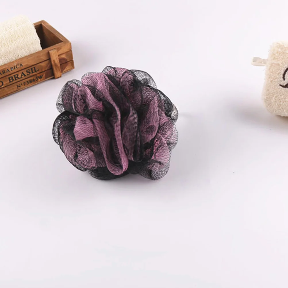 

4pcs Large Colorful Bath Ball Double Color Mesh Pouf Soft Durable Shower Sponge For Women Body Cleaning Long Lasting Use