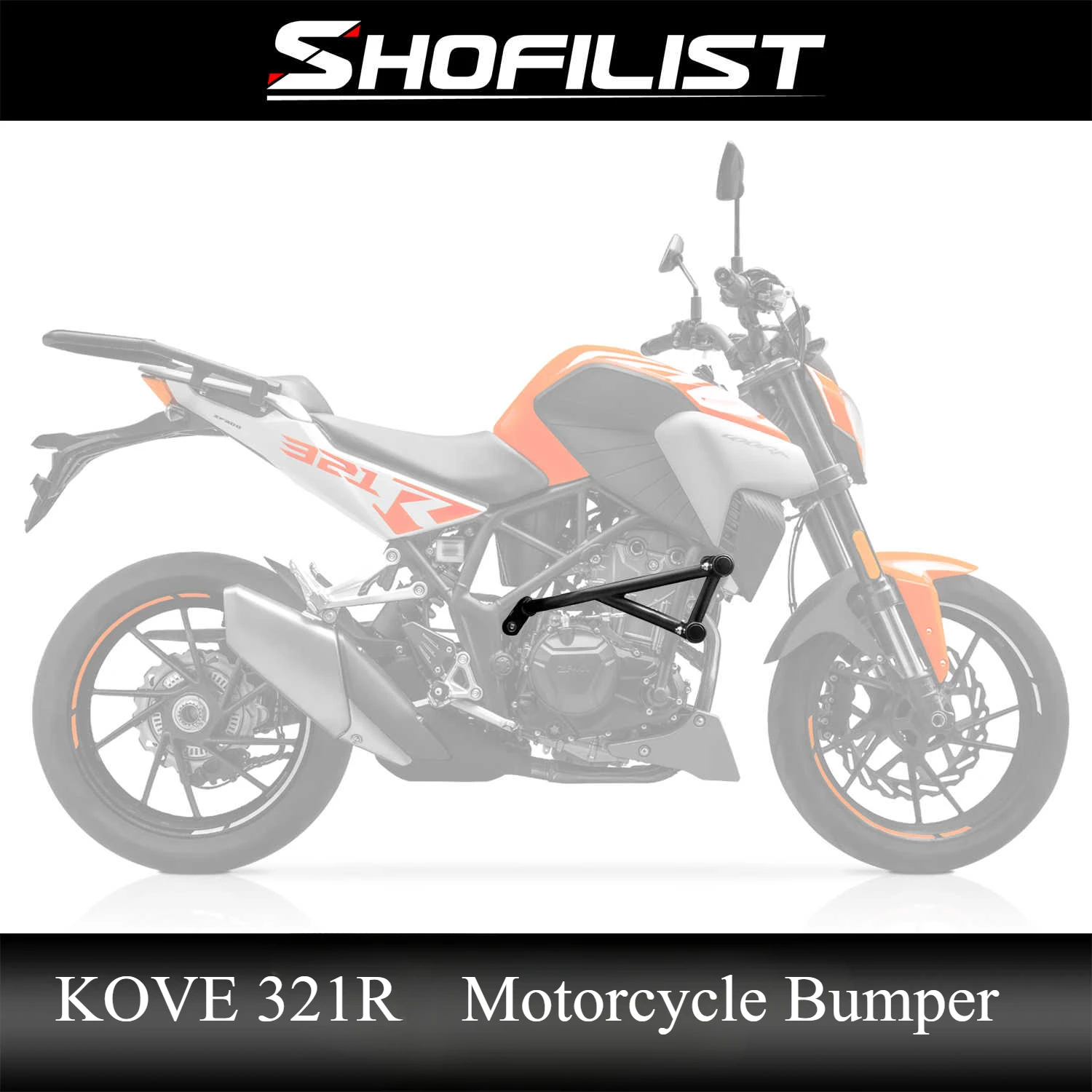 

For KOVE 321R Motorcycle Bumper High Carbon Steel Bumper Competitive Protection Bar, Spring Cushioned Body Bumper