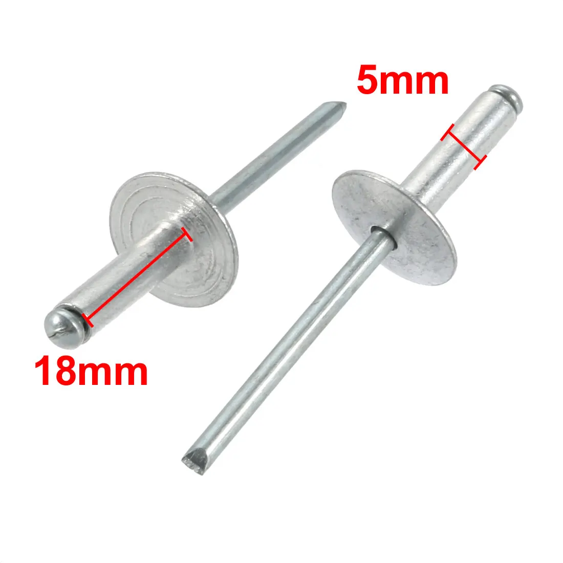 UXCELL 20 pz 5 mmx1 8/20/25mm rivetti in alluminio Open End grande flangia rivetto cieco per macchine aeronautiche elementi di fissaggio per mobili