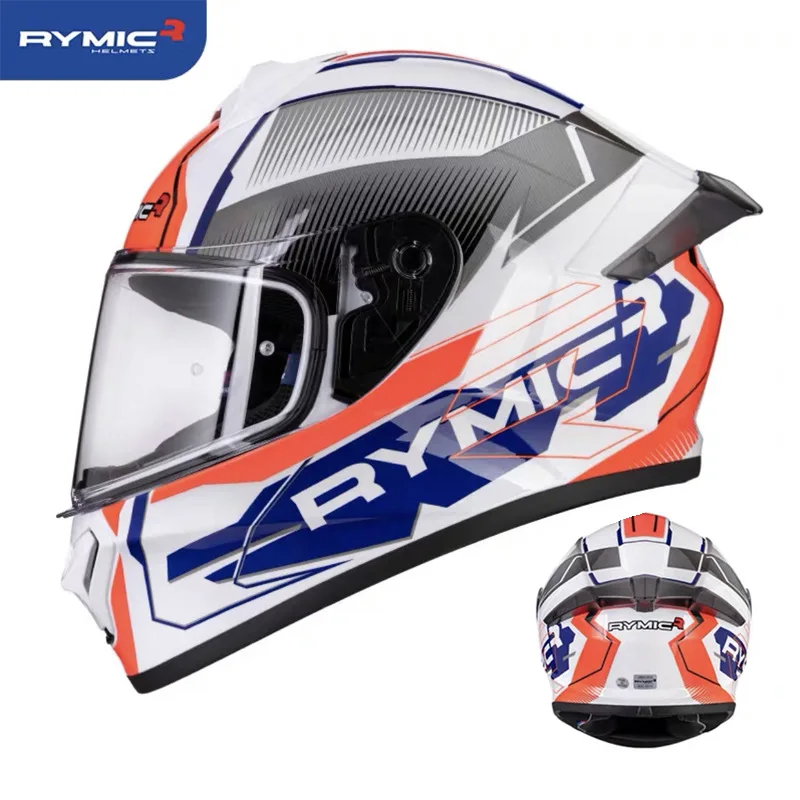 RYMIC DOT ECE Certification Motorcycle Helmet Full Face Helmet Colour Lens Motocross Capacetes Locomotive Cascos Street Knight