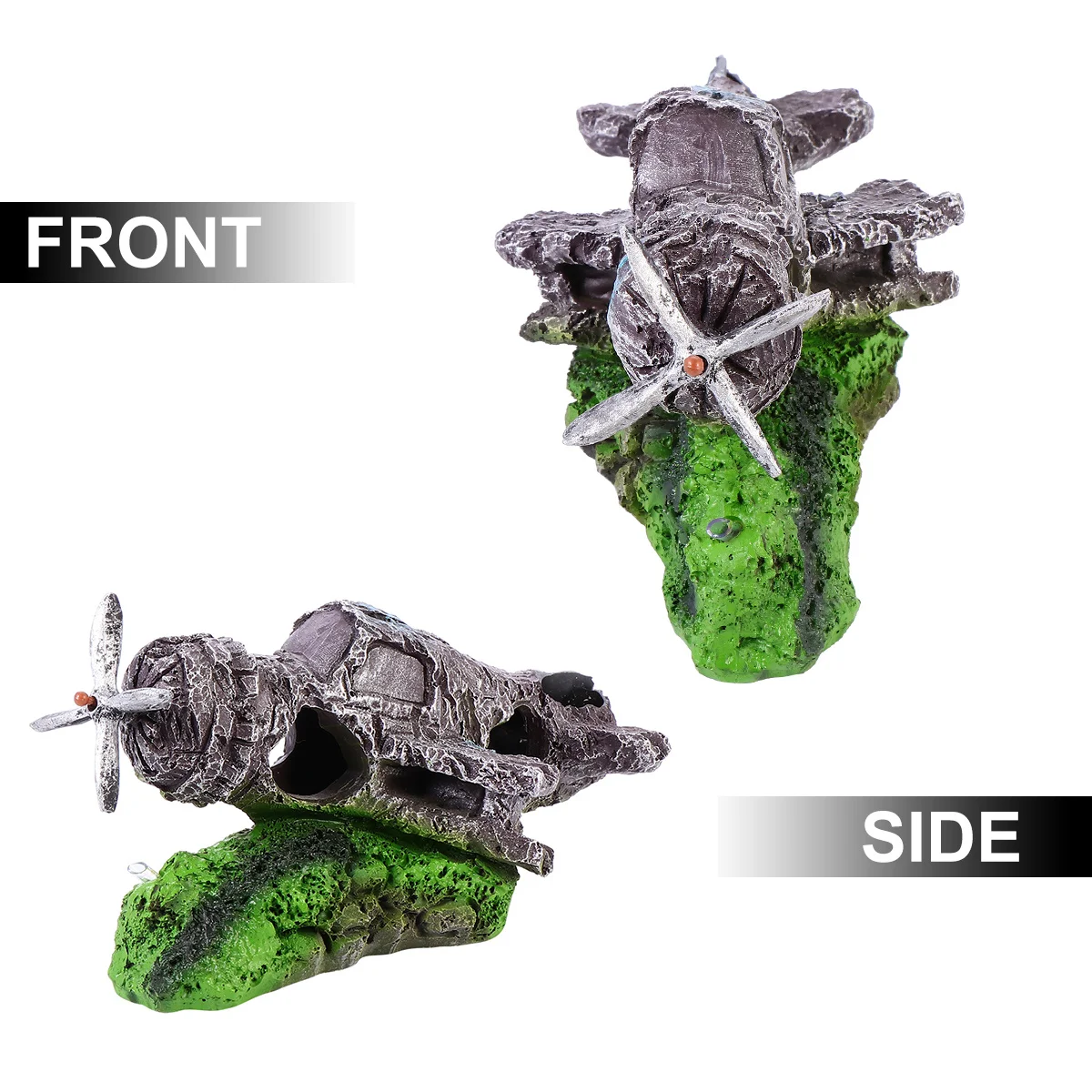 

Realistic Resin Fish Tank Plane Wreckage Ornament Durable Glazed Hiding Cave Aquarium Fish Shelter Decoration Aquarium Ornament