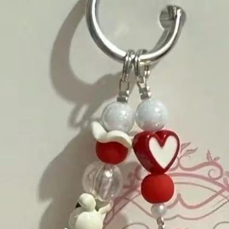 2025 Nowy Różowy Wisiorek Uroczy Kreskówkowy Kot KT Z Koralikami Ozdoba na Telefon Komórkowy Mała i Wykwintna Dekoracja Zawieszka do Torby