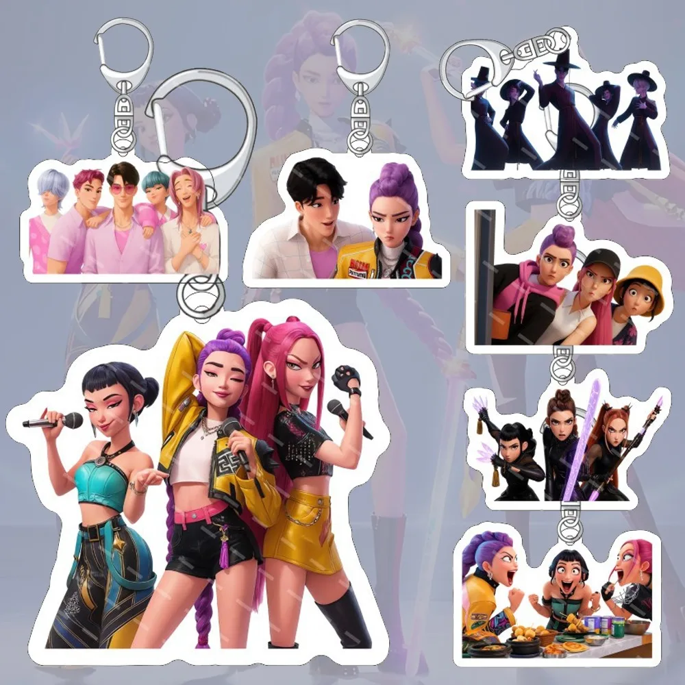 

KPop Demon Hunters Rumi Mira Zoey Acrylic Key Chain Custom Anime Peripheral Cartoon Cute Backpack Pendant Festival Gift Ornament