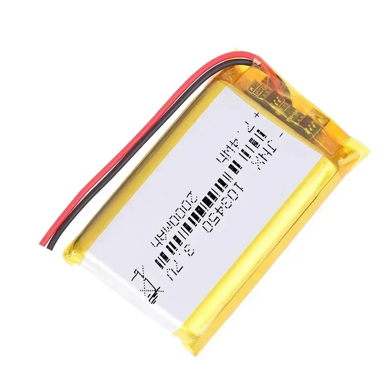 103450 3.7V 2000mAh Polymer Lithium Rechargeable Battery Jst PH 2.0mm 2pin Plug for Camera GPS Navigator MP5 Bluetooth Headset