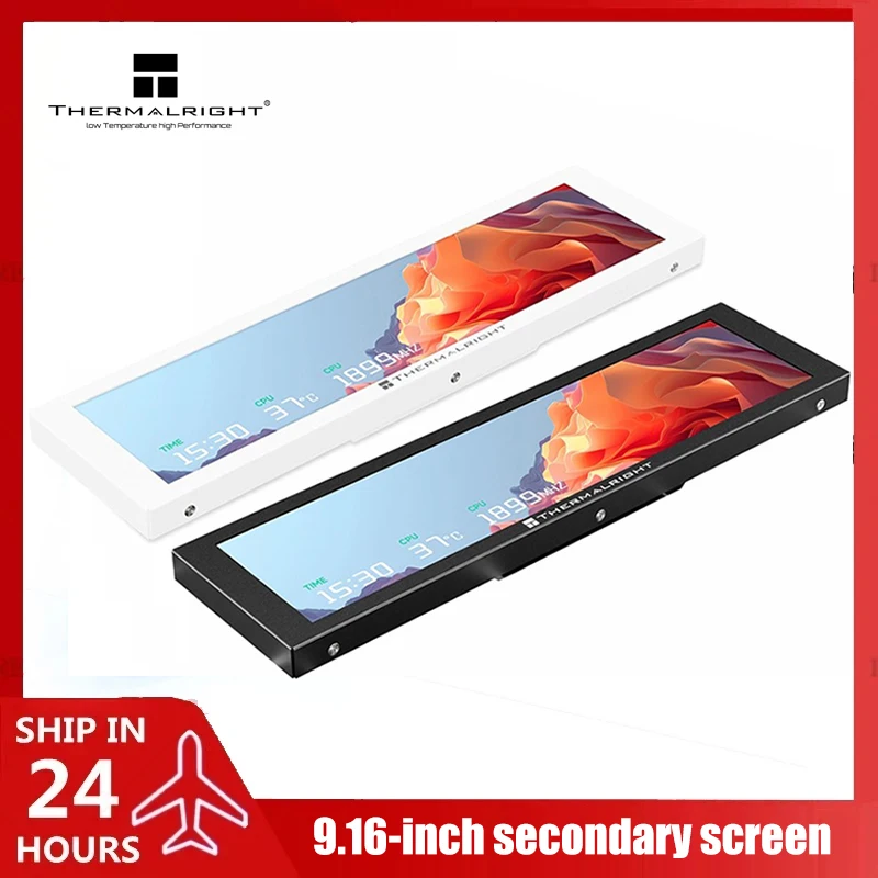 Thermalright TV 9.16 LCD noir Mode vertical TROFEO Vision 9,16 pouces magnétique USB HD sous-écran thèmes de bricolage, noir/blanc