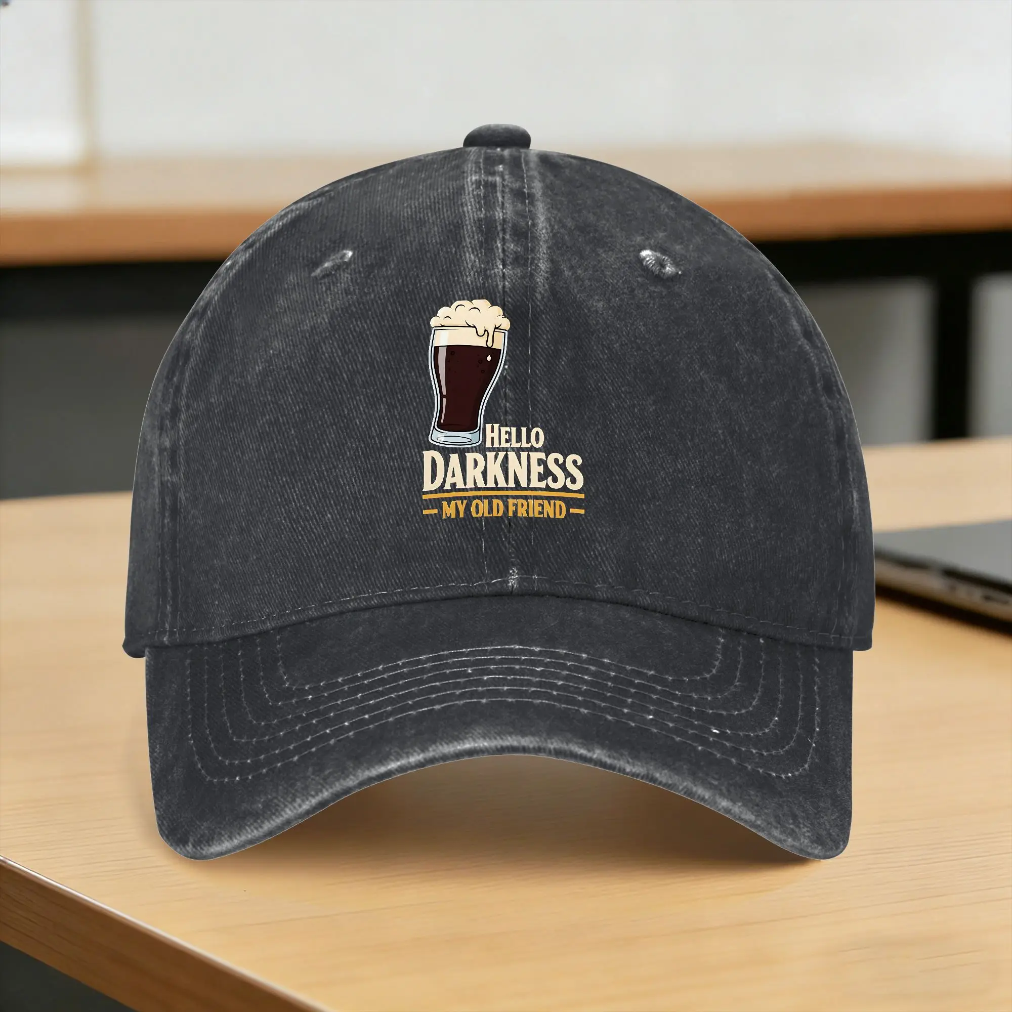 

Hello Darkness My Old Friend Irish Stout Funny St Patrick's Day Sun Baseball Cap Streetwear Men Women Washed Hip Hop Hats