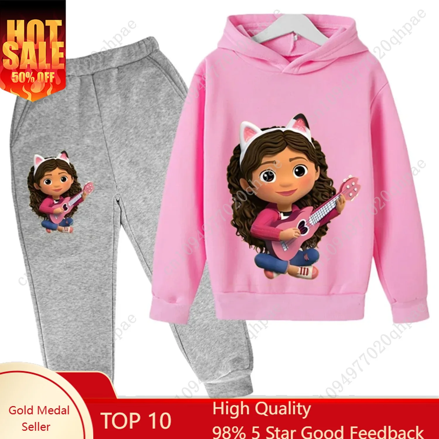 

Kids Gabby Cats Hoodie Toddler Girls Gabbys Dollhouse Clothes Baby Boys Long Sleeve Sweatshirt Sets Autumn Children's Clothing