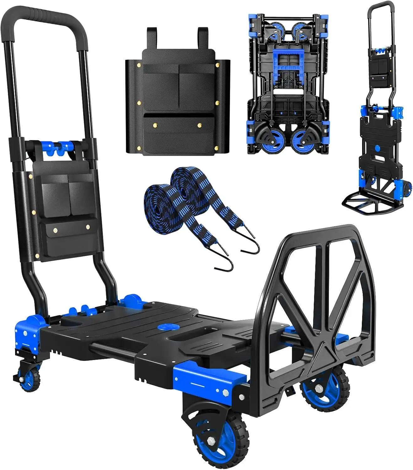 

Складная тележка 2-в-1 с 4 колесами, усиленная, грузоподъемность 150 кг, для легкой транспортировки и хранения