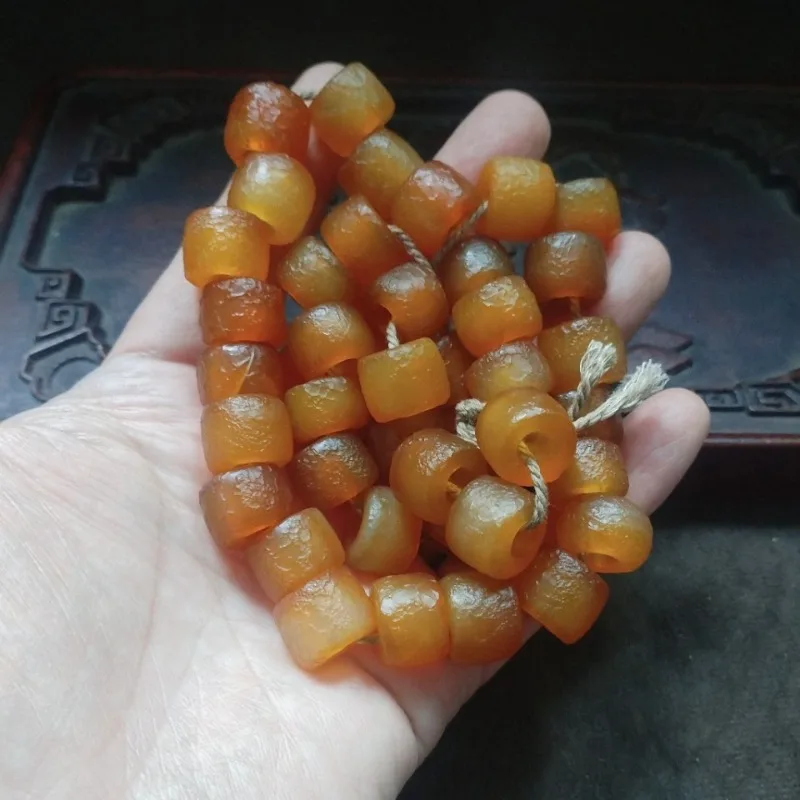 Vintage Matte Cognac Agate Barrel Beads, Natural Carnelian Cylinder Loose Beads for DIY Jewelry Making