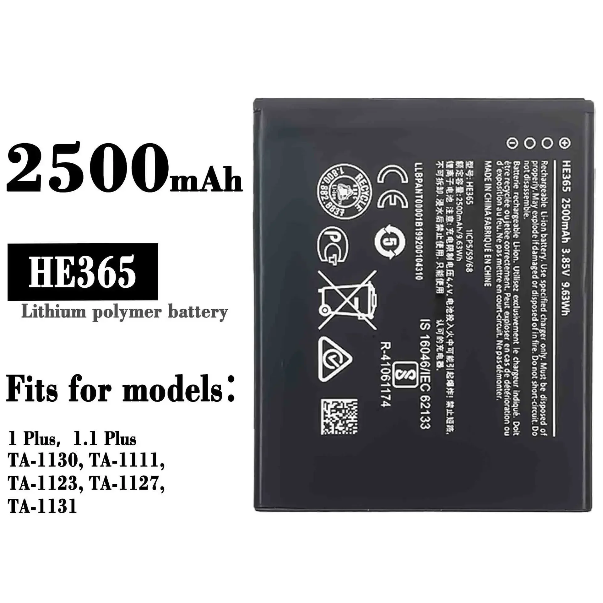 HE365 High Quality 2500mAh Replacement Battery For Nokia NOKIA 1 PLUS TA-1130-1111-1127-1131 New Built-in Batteries