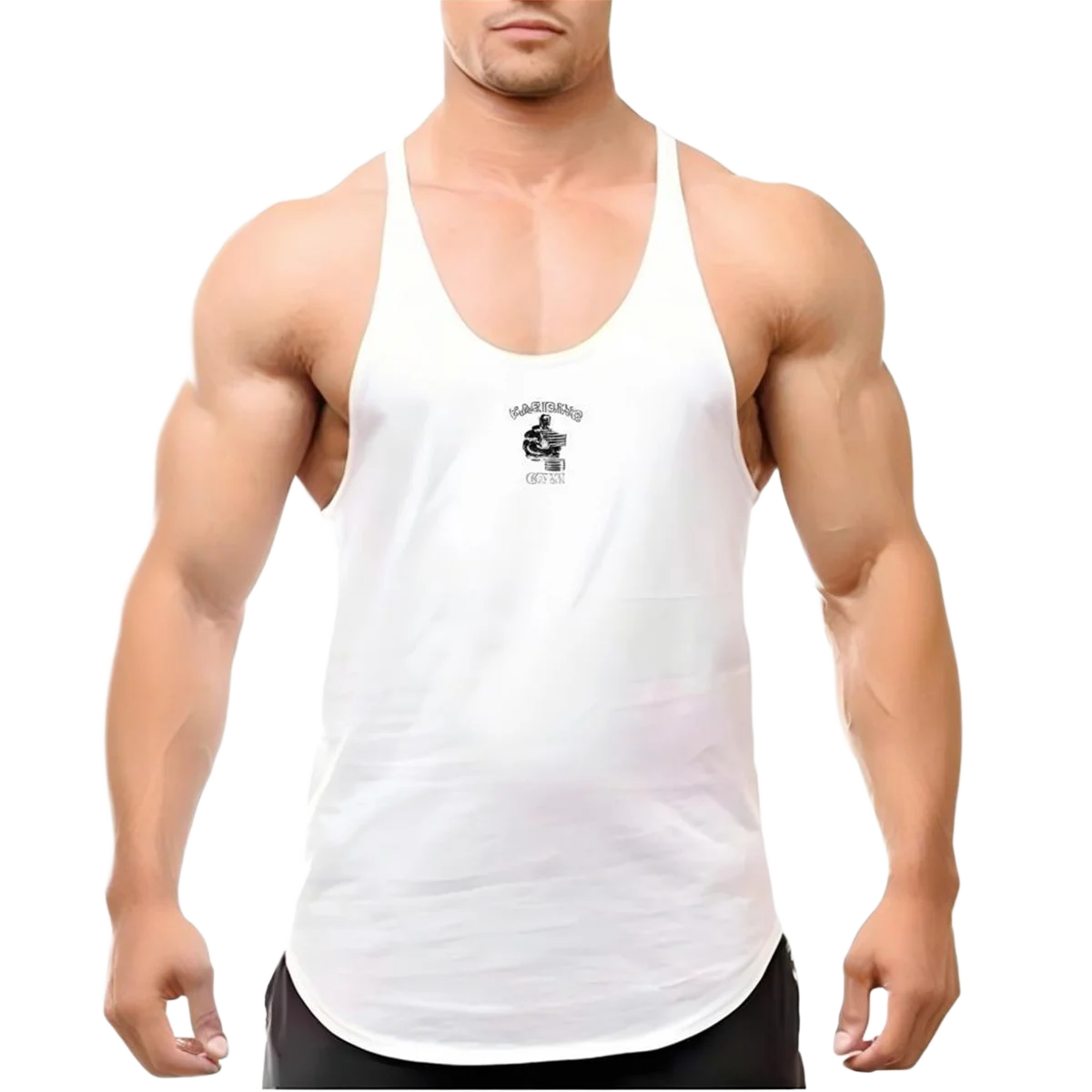 

Men's Bodybuilding Threaded Vest Y-back Sleeveless Design Weightlifting Gym Sportswear Muscle Training Shirt