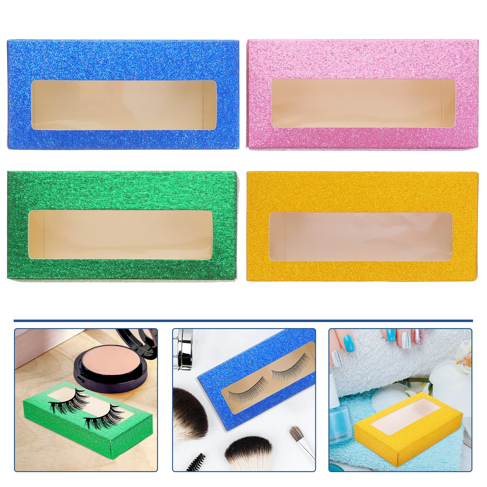 

20 Pcs Storage Box False Lashes ganizer Travel Size Paper Case Makeup Bag Wallet Clean Long Delicate Lash Case Use