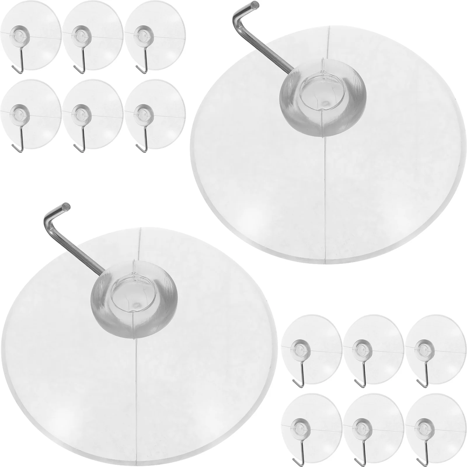 Ganchos de ventosa de 24 Uds., colgadores de pared extraíbles de PVC transparente de alta resistencia, toalla de ducha para baño, cocina, esponja de esponja de lufa