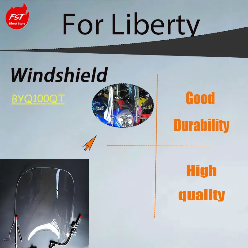 

For Piaggio BYQ100QT Modified Front Windshield Wind Screen, Chest Guard WD-127181