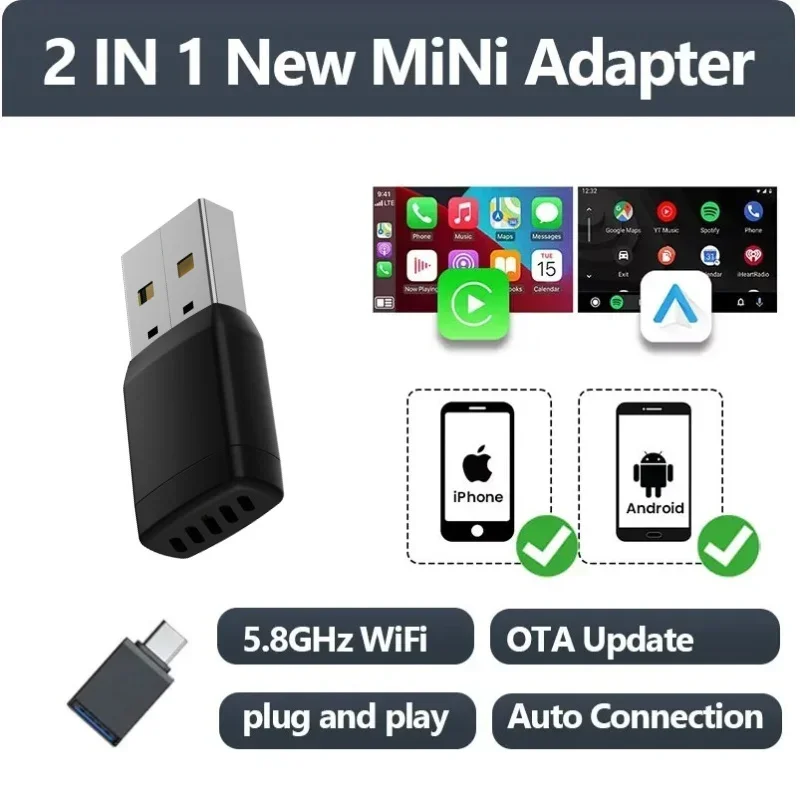 محول لاسلكي ذكي CarPlay لاسلكي Android Auto USB Dongle WiFi Bluetooth اتصال تلقائي OTA ترقية للسيارات الأصلية #3