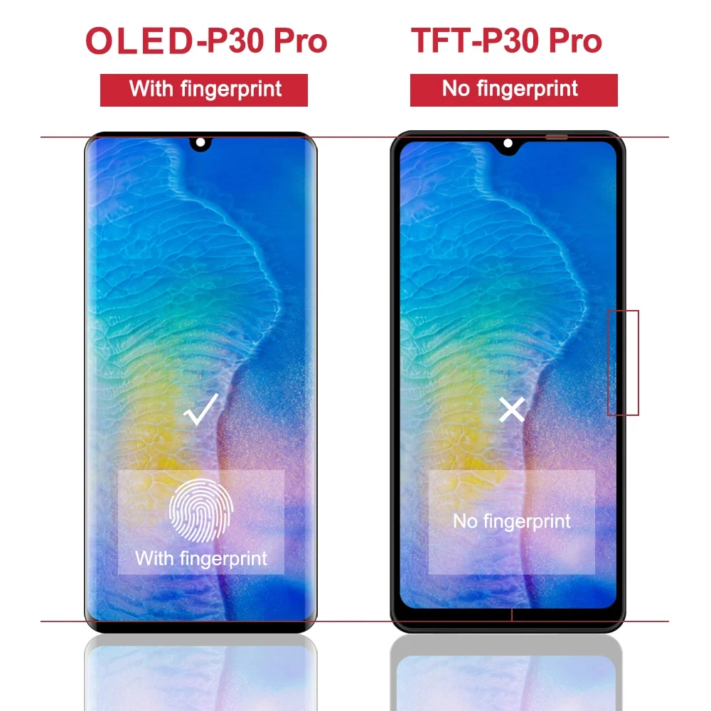 TFT P30 Pro LCD Display Screen For HUAWEI P30 Pro VOG-L29 LCD Display with Touch Screen Digitizer With Frame P30 Pro Srceen