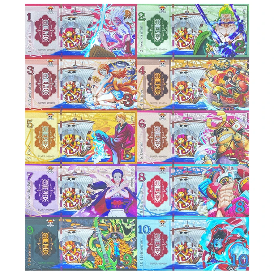 جميع الأنماط مجموعات الأوراق النقدية اليابانية أنيمي بطاقة بلاستيكية أنيمي مطلية بالذهب عيار 24 قيراط لهدايا جمع الهوايات #4