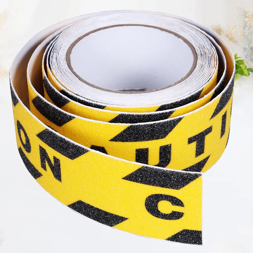 1Set Yellow Black Safety Warning Tape Non Skid Self Adhesive PVC Quartzite Sand Slip Resistant Caution Tape for Treadmills
