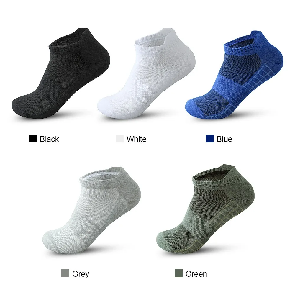 10/20 Pasang Kaus Kaki Pendek Pria Wanita Bahan Katun Mesh Bernapas untuk Olahraga Lari Warna Solid Kaus Kaki Model Boat untuk Pasangan Pelajar Olahraga