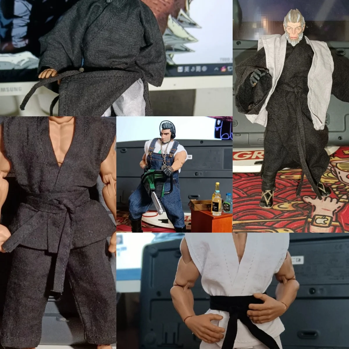 【Sin figura】Accesorios de ropa para soldado masculino a escala 1/12, ropa de tela, uniforme de artes marciales, overoles, compatible con figuras de acción de 6 pulgadas