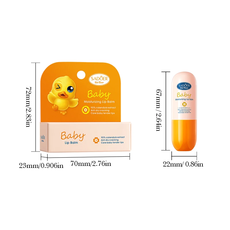 

SADOER Children's Calendula Anti-drying Moisturizing Prevention Dry Lipstick Cracked Repairing Hydrating Lip Exfoliating Ba Z3F3