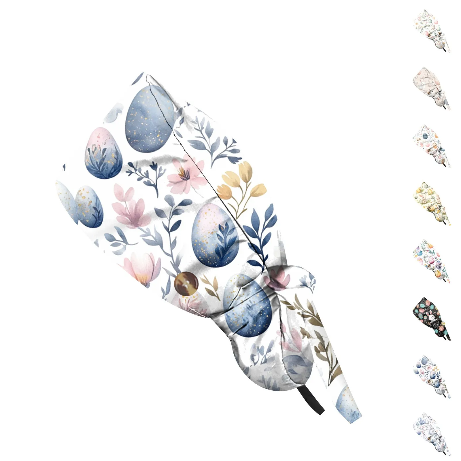 Bonnets de gommage réglables, support queue de cheval avec boutons, chapeaux d'allaitement, cheveux longs, imprimé de pâques, casquettes d'infirmière, accessoires d'uniforme pour femmes