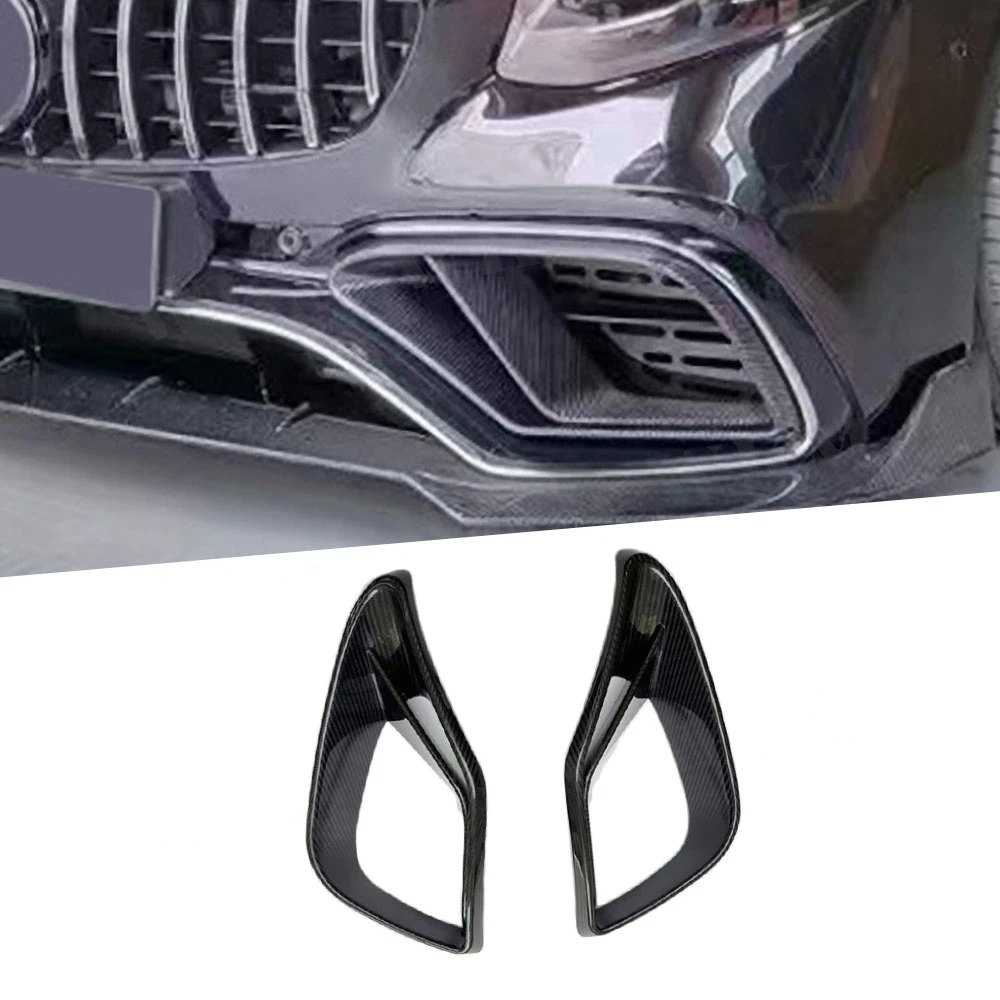 Carbon Fiber Front Bumper Air Vent Fin for Benz S Class W217 C217 S63 S65 AMG Coupe 2014-2019 Trims Canards Car Styling FRP