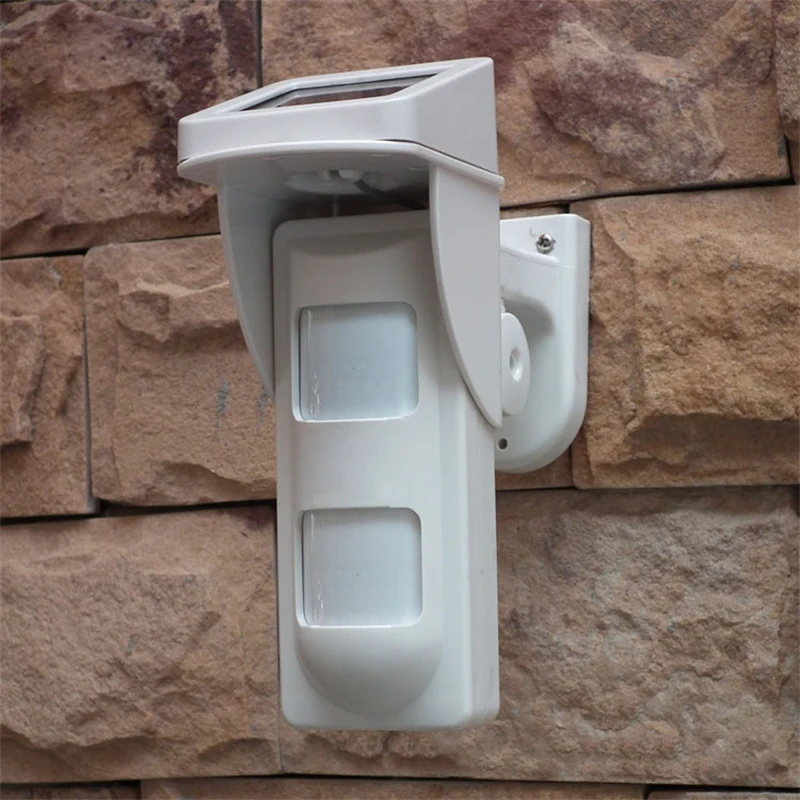 433MHz EV1527 Outdoor IP65 Waterproof Wireless Solar Powered Dual PIR Motion Sensor Anti-pet Anti-tamper for Home Alarm System