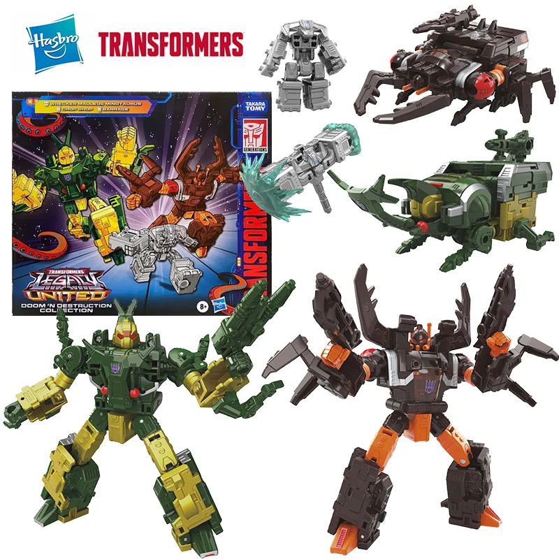 New Original Hasbro Transformers Legacy United Doom'n Destruction Collection 3-Pack Chop Shop Barrage Action Figure Model