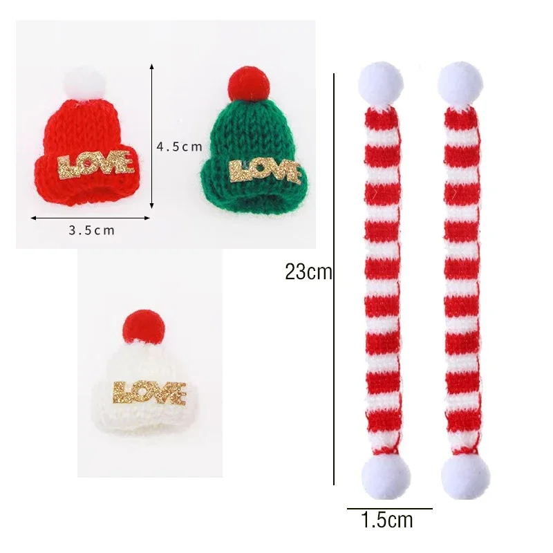 Mini Knitting Hats Set Doll Hat DIY Craft Knitting Hats Christmas Tree Ornaments Assorted Toy Decor DIY Sewing Crafts Materials