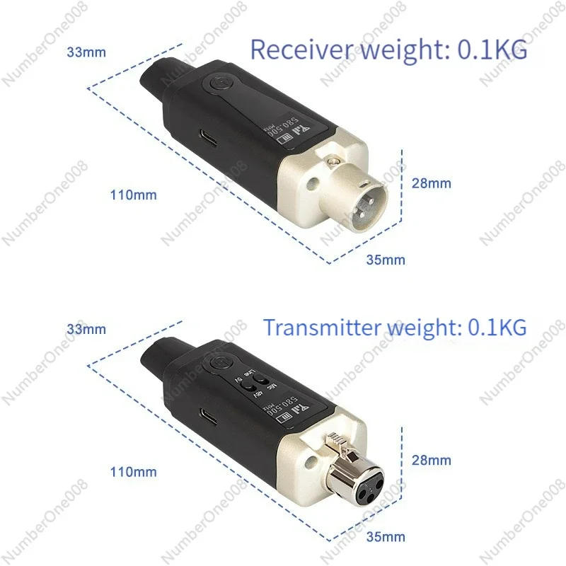 Wireless Microphone System XLR Mic Converter Adapter MA5 UHF Automatic Microphone Wireless Transmitter Receiver for Condenser