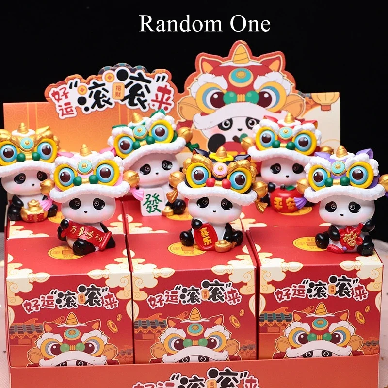 

Creative Luck Is Rolling In Panda Blind Box Cartoon 3d Print Panda Figures Model Toy For Trendy Blind Box Series Decoration Gift