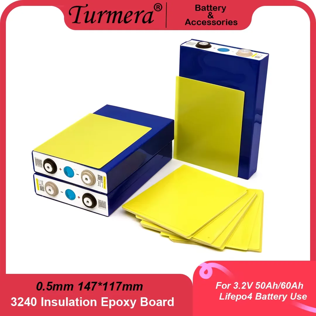 Turmera 3240 Insulation Epoxy Plate 0.5mm Thickness 147*117mm for 3.2V 50Ah 40Ah 60Ah 280Ah 12.8V Lifepo4 Batteries Pack Diy Use