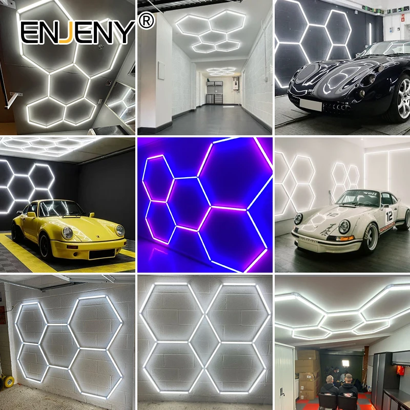 Led Honeycomb Hexagon Hex-grid Light Ceiling Detailing Lamp for Car Repair Workshop Wash Beauty Station Garage