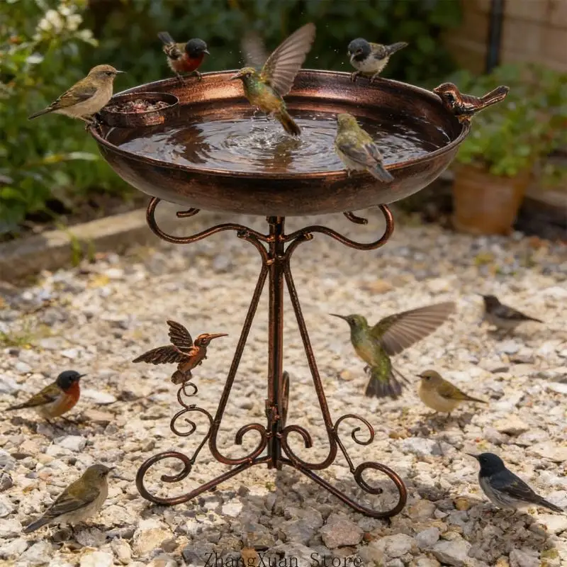 Eleganter Vogelwassernapf und Badeplatz aus Metall für Naturliebhaber Hinterhof 3XUF – Detail 4