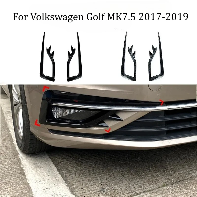 

Car Front Wind Knife For Volkswagen VW Golf MK7.5 2017-2019 Air Vent Fog Light Grilles Cover Trim Car Accessories Aftermarket