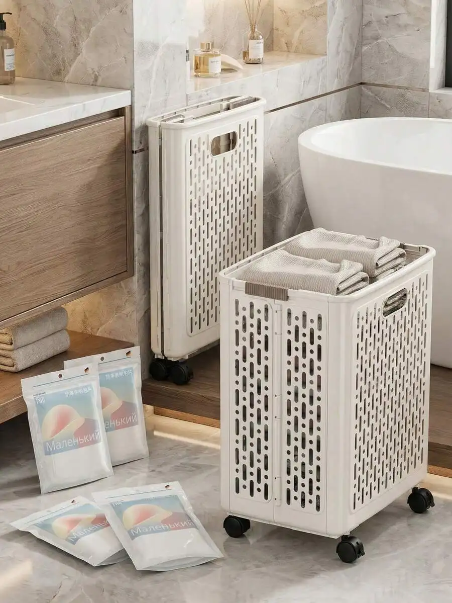 

Large Wheeled Foldable Laundry Basket,Multi-Functional Storage Container,Dirty Clothes Hamper