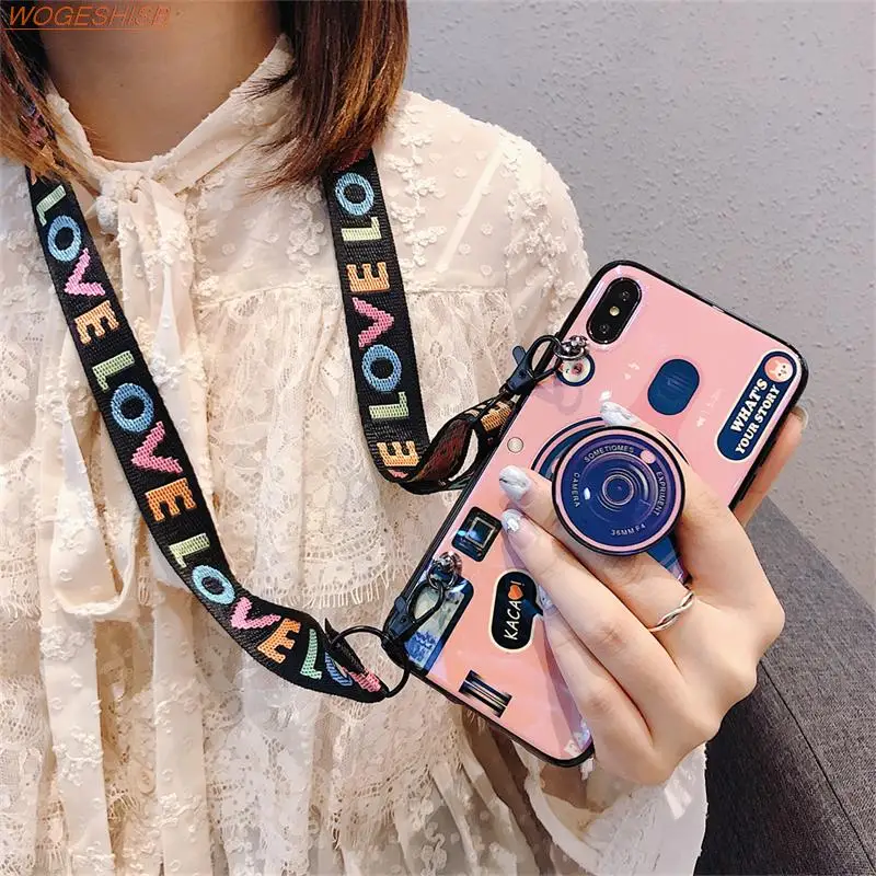 

3D Camera Phone Case For iPhone 14 13 12 11 Pro Max X XS XR 6 6s 7 8 Plus SE SE2 SE3 With Pop Holder Bracket Lanyard Strap Cover