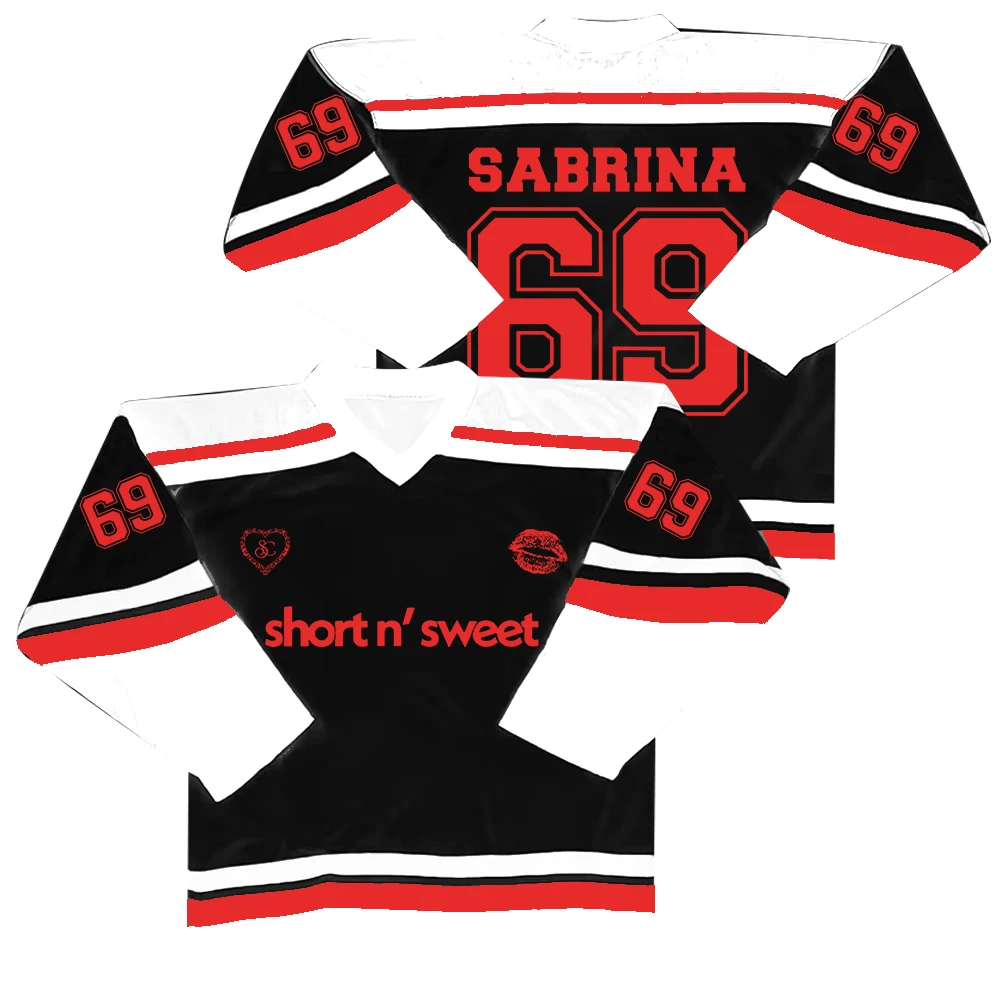 Sabrina Carpenter 69 Jersey Short n' Sweet 2025 Merch Cosplay Women Men Fashion Long Sleeve V-neck Sweatshirts